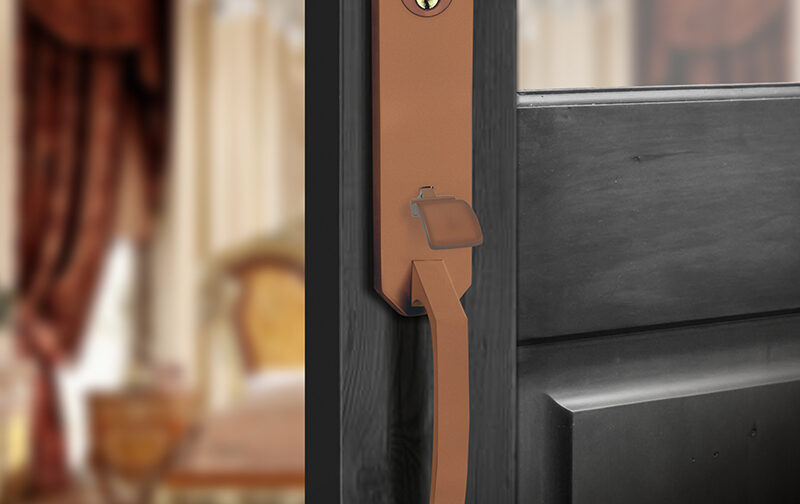 Aiden Monolithic Thumb Entrance Set In Antique Bronze
