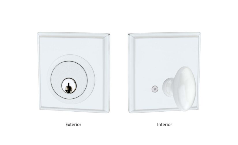 Onyx Deadbolt Set In Pearl White