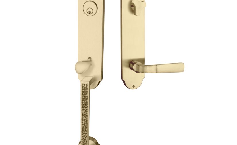 Laurent Monolithic Thumb Entrance Set In Satin Brass