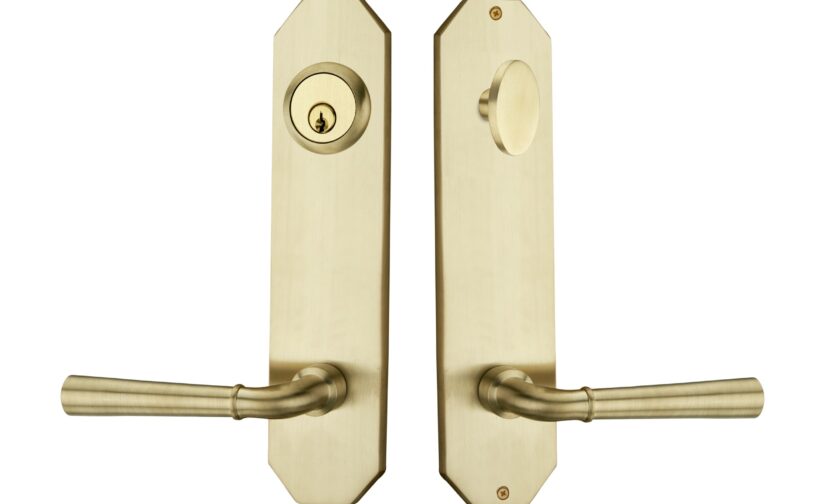 Aiden Tubular Entrance Set In Satin Brass