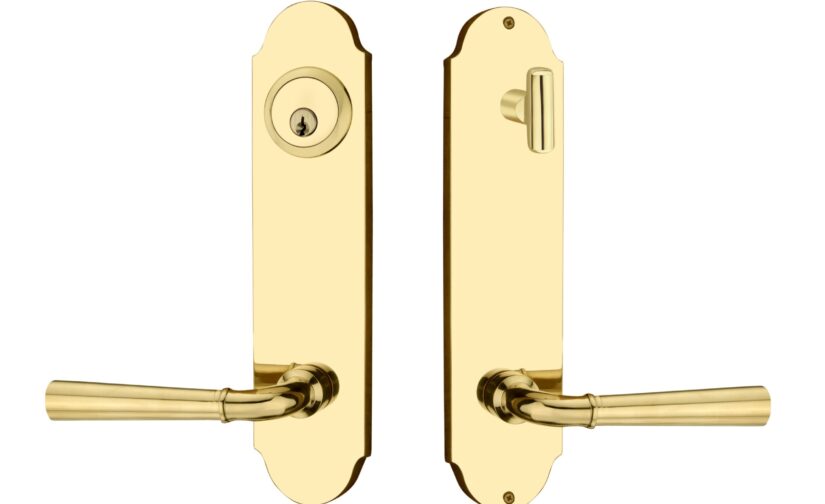 Laurent Tubular Entrance Set In Polished Brass