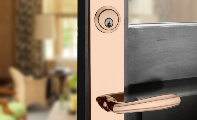 Aries Tubular Entrance Set In Polished Copper