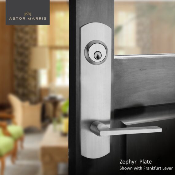 Zephyr Tubular Entrance Set In Brushed Chrome
