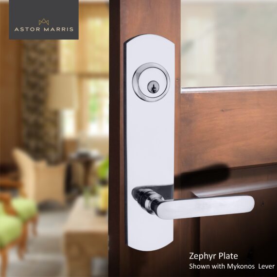 Zephyr Tubular Entrance Set In Polished Chrome