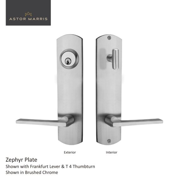 Zephyr Tubular Entrance Set In Brushed Chrome