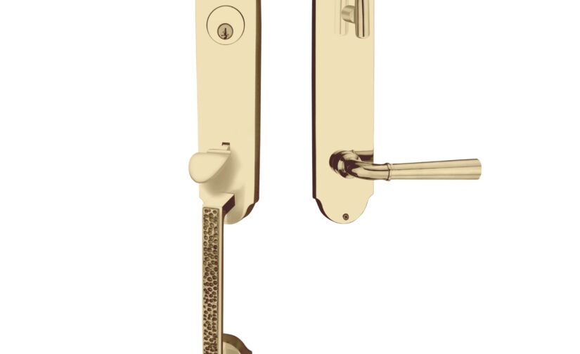 Laurent Monolithic Thumb Entrance Set In Polished Brass
