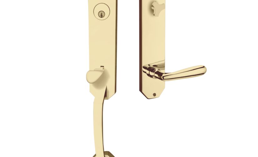 Aiden Monolithic Thumb Entrance Set In Polished Brass Unlacquered