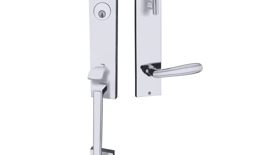 Aries Monolithic Thumb Entrance Set In Polished Chrome