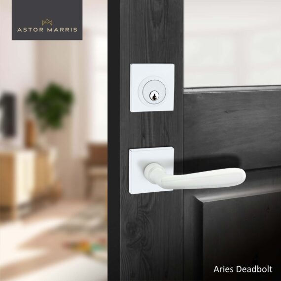 Aries Deadbolt Set In Pearl White