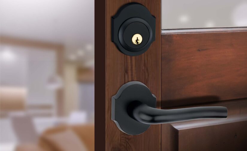 Laurent Deadbolt Set In Matte Black