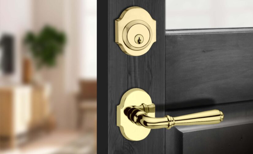 Laurent Deadbolt Set In Polished Brass