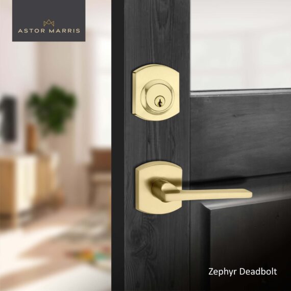 Zephyr Deadbolt Set In Satin Brass