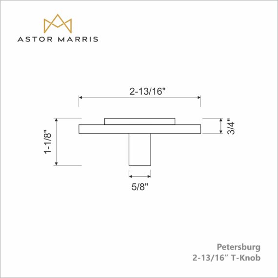 Petersburg T-Knob 2 3/4 Inch