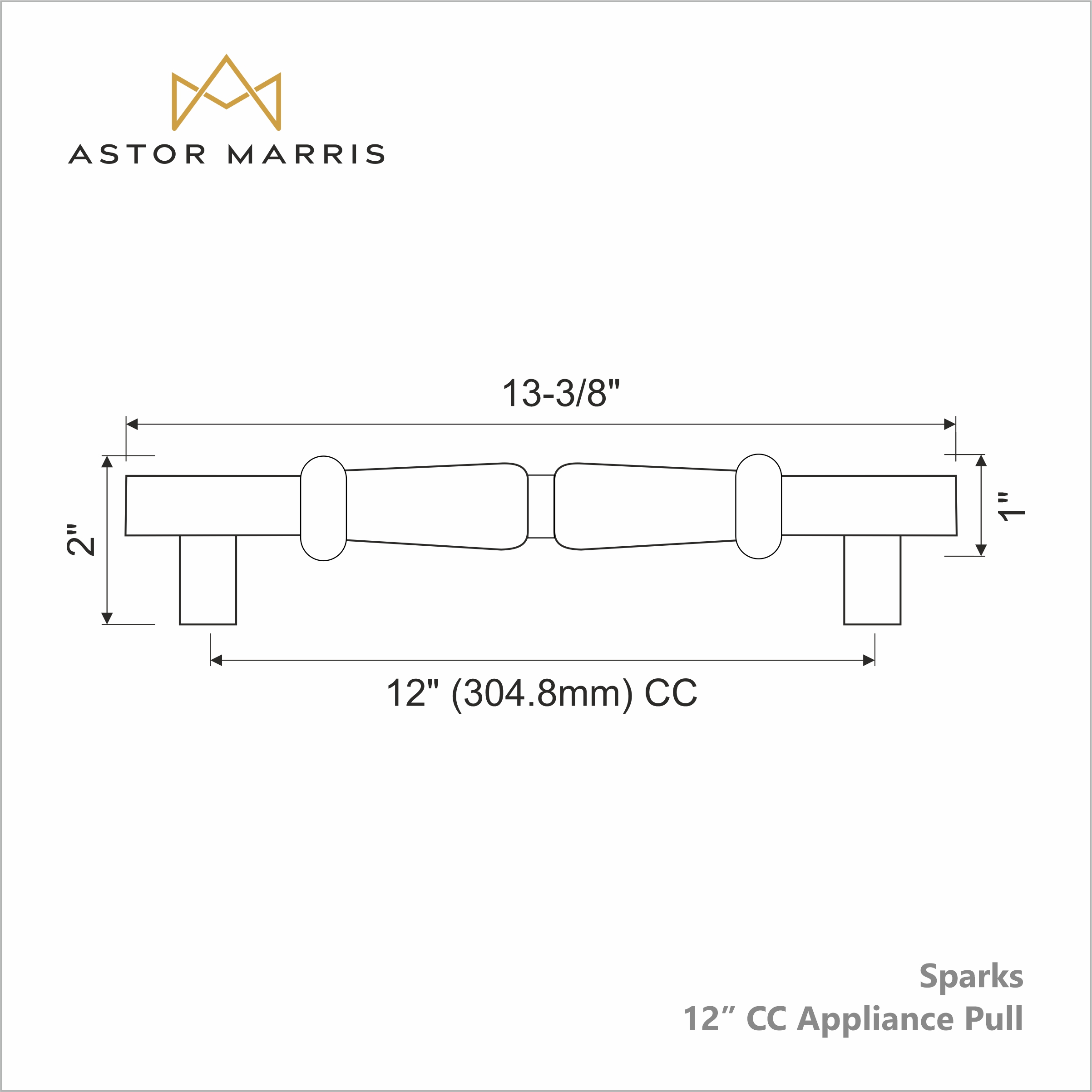 Sparks Pull 12 Inch (c-c)